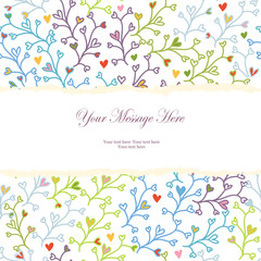 invitation with abstract colorful floral pattern