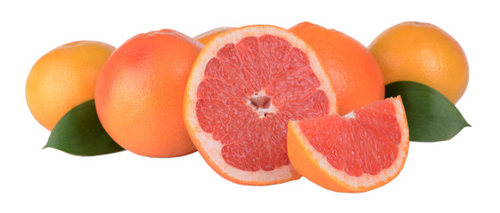 Ripe grapefruit isolated on white