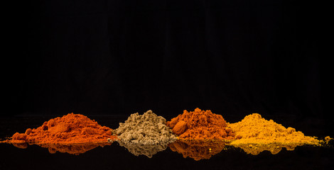 Mix powdered spices background - obrazy, fototapety, plakaty