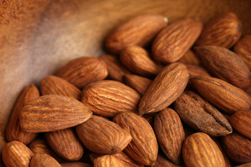 Almonds in bowl, close-up
