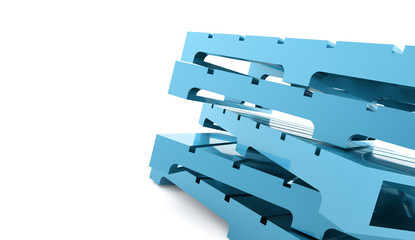 Blue palette rendered on white