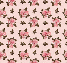 Seamless pattern with rose flowers