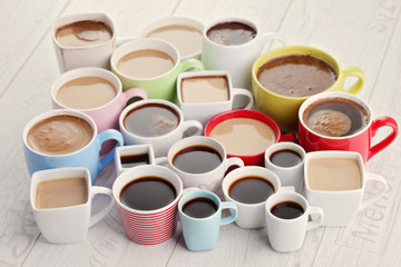 Fototapeta na wymiar lots of coffee cups