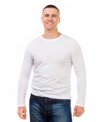 man in a white shirt with long sleeves
