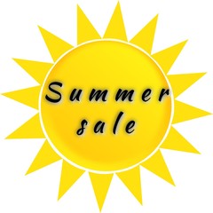 Inscription Summer sale on the sun