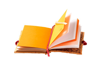 romantic memo book isolated on white background