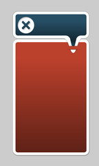two frames  for entering text with ban mark