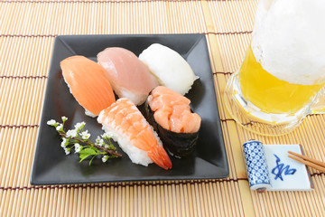 お寿司とビール