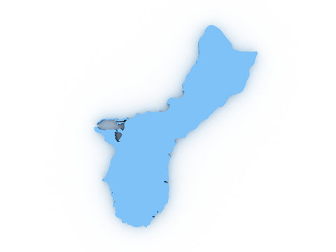 3d Guam map