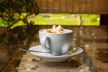Deliicous coffee closeup