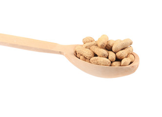 wooden spoon with peanuts