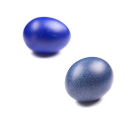 two dark blue easter eggs