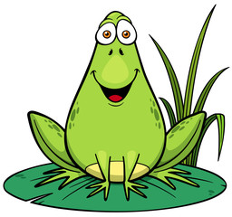 Vector illustration of Cartoon green frog