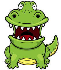 Vector illustration of Cartoon crocodile