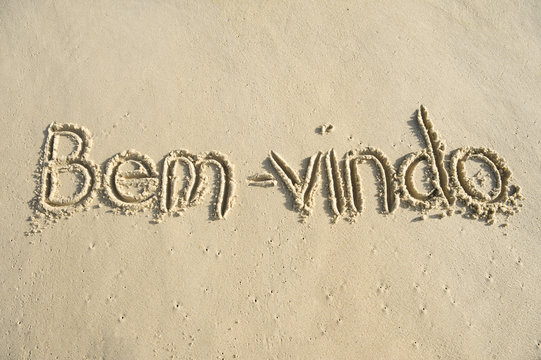 Brazil Bem-Vindo Welcome Message in Sand