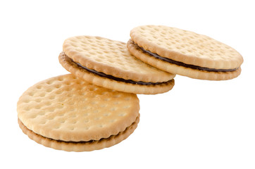 Sandwich biscuits with chocolate filling