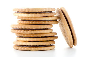 Sandwich biscuits with chocolate filling