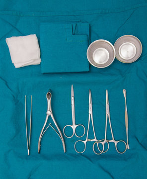 Surgeon and Surgical instruments in operation