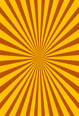 Colorful yellow and brown ray sunburst style abstract background