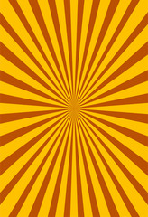 Colorful yellow and brown ray sunburst style abstract background