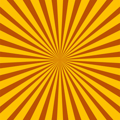 Colorful yellow and brown ray sunburst style abstract background