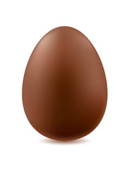 Chocolate egg isolated on white background.