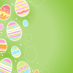 Decorative Easter eggs background - green color.