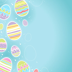 Decorative Easter eggs background - blue color.