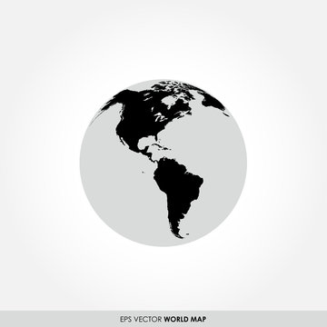 World map on globe icon
