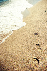 Footsteps on the beach