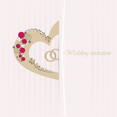 Wedding invitation card with floral elements