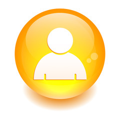 Button Internet contact icon orange