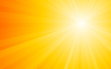 summer orange background with light Rays