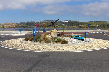 Newly created roundabout in Gruissan