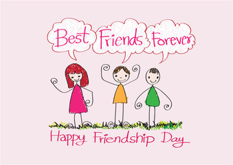 Happy Friendship Day and Best Friends Forever idea design