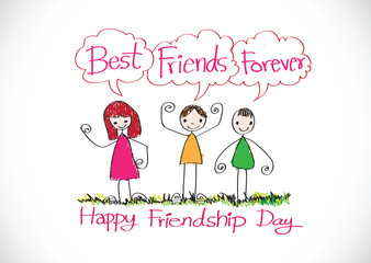 Happy Friendship Day and Best Friends Forever idea design