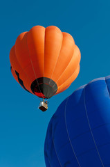 hot air balloons over blue sky