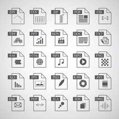 File type icon set