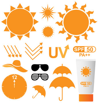 Set of UV Sun Protection vector