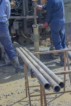 Geologist Drilling Hole And Collecting Soil Samples 2