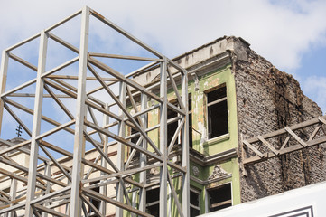 Old abandoned building being renovated