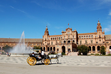 Naklejka premium Seville - Plaza de España, Alcazar