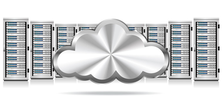 Network Servers with Cloud Icon