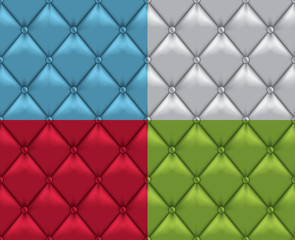 Vector Leather Vintage Upholstery Seamless Background Set