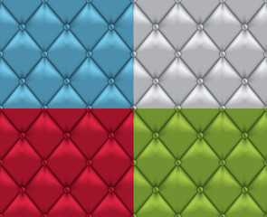 Fototapeta premium Vector Leather Vintage Upholstery Seamless Background Set