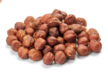 Fototapeta premium Pile of peeled hazelnuts