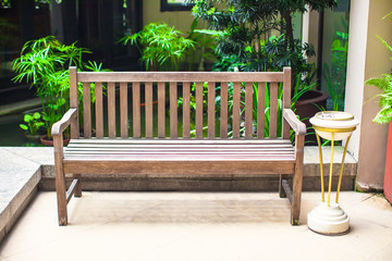 Fototapeta premium Wooden bench in the hotel