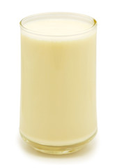 Glass of milk isolated on white.
