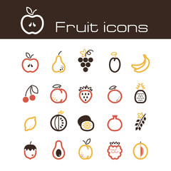 Icons set fruits