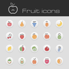 Icons set fruits